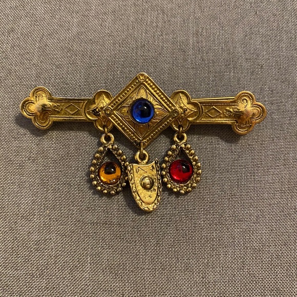 Vintage brass pin, ornate bar - Picture 1 of 1